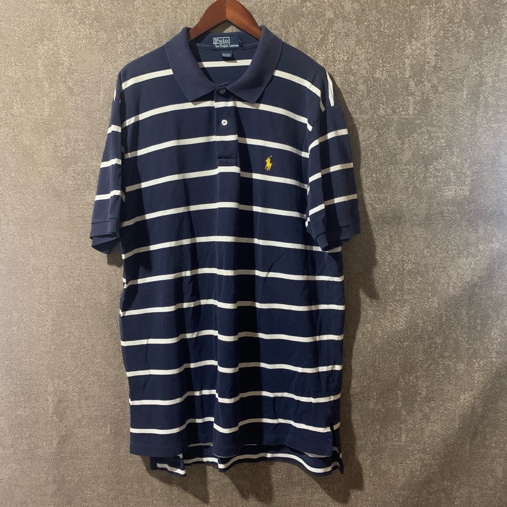 Polo Ralph Lauren Blue and White Striped Polo